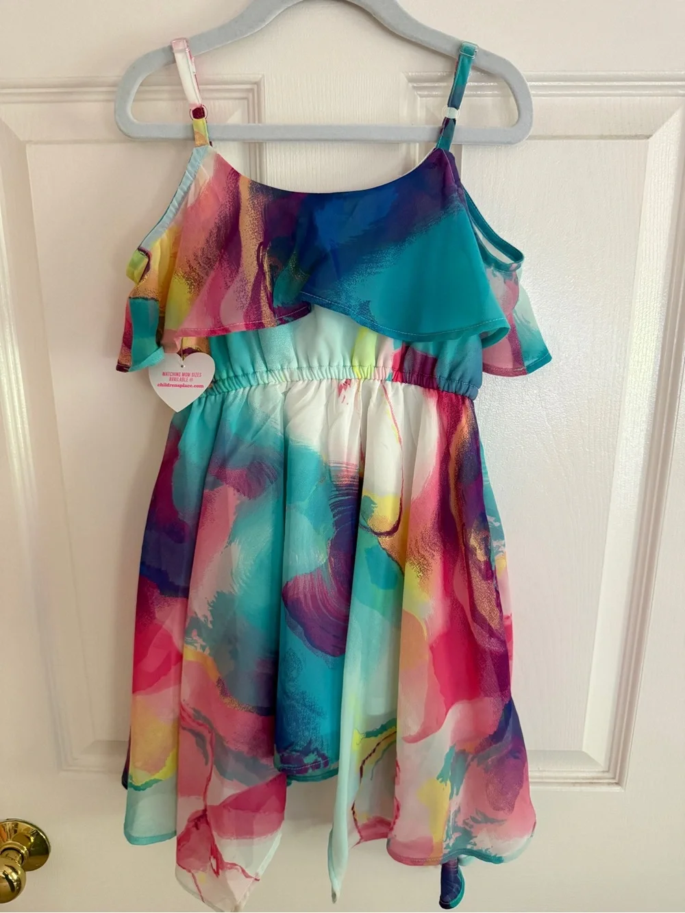NWT Children’s Place watercolor ruffle dress, Size 4
